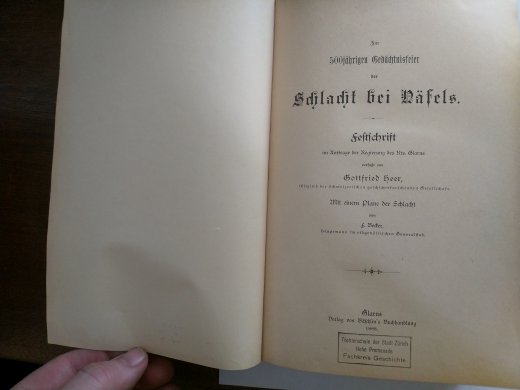 Zur 500jährigen Gedächtnisfeier der Schlacht bei Näfels (antiquarisch, 1888)
