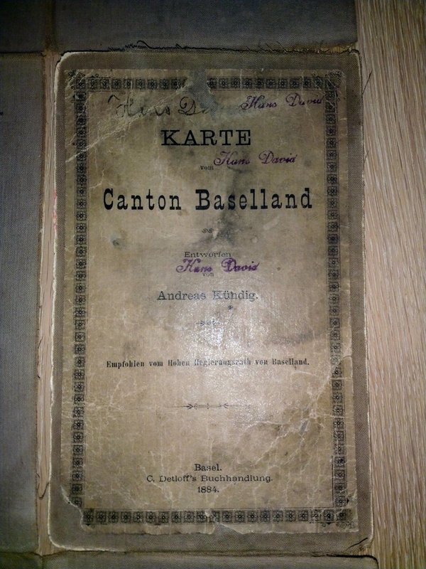 Original "Karte vom Canton Basel" 1884/1886