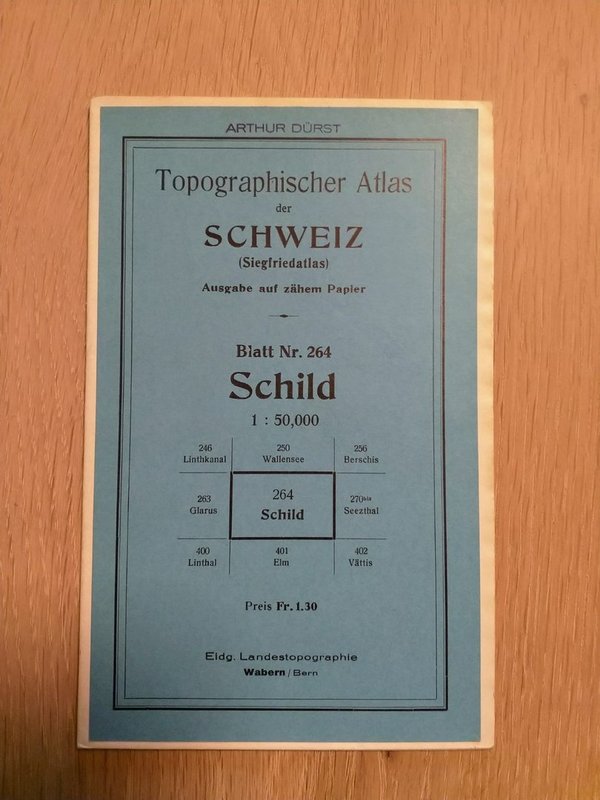 Topographischer Atlas 1:50'000 - Blatt Nr. 264 Schild (1933)